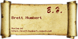 Brett Humbert névjegykártya